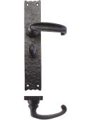 FF513 - Zoo Hardware Foxcote Foundries Traditional Bathroom Levers on Long Backplate &lpar;265 x 48mm&rpar; Black Antique