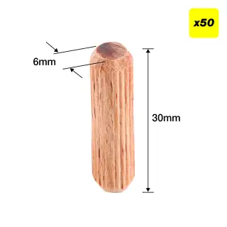 Trend DWL&sol;6X30&sol;50 6mm x 30mm Wooden Dowels &lpar;50 pack&rpar;