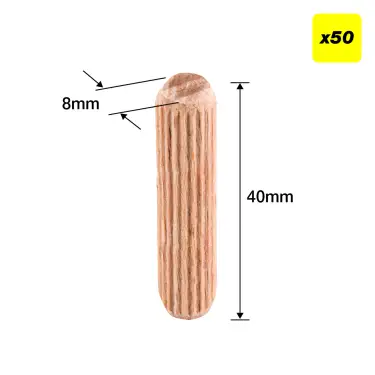 Click Here To Enlarge This Photo Of Trend DWL&sol;8X40&sol;50 8mm x 40mm Wooden Dowels &lpar;50 pack&rpar;