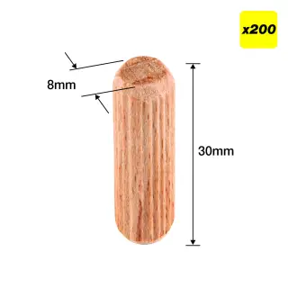 Trend DWL&sol;8X30&sol;200 8mm x 30mm Wooden Dowels &lpar;200 pack&rpar;