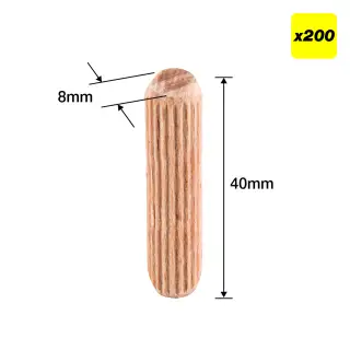 Trend DWL&sol;8X40&sol;200 8mm x 40mm Wooden Dowels &lpar;200 pack&rpar;