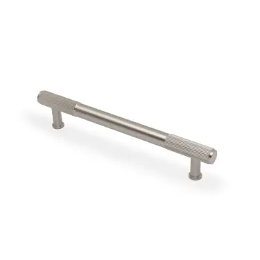Click Here To Enlarge This Photo Of AW854R-160-SN - Alexander & Wilks Washington Reeded End Cabinet Pull 160mm c&sol;c - Satin Nickel
