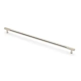 AW854R-448-PNPVD - Alexander & Wilks Washington Reeded End Cabinet Pull 448mm c&sol;c - Polished Nickel PVD