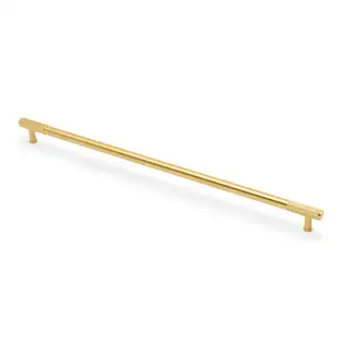AW854R-448-SBPVD - Alexander & Wilks Washington Reeded End Cabinet Pull 448mm c&sol;c - Satin Brass PVD