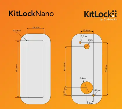 Click Here To Enlarge This Photo Of Codelocks KL90 RH KitLockNano Electronic Digital Combination Lock with Key Override - Black &lpar;Right Hand&rpar;