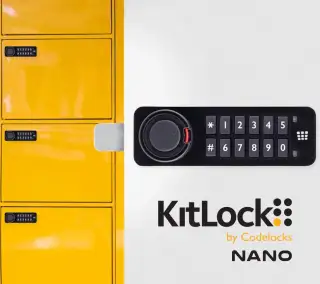 Codelocks KL90 RH KitLockNano Electronic Digital Combination Lock with Key Override - Black &lpar;Right Hand&rpar;