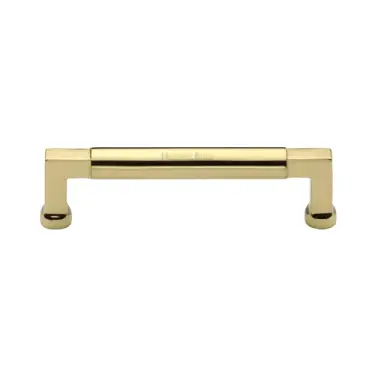 Click Here To Enlarge This Photo Of C0312 128-ULB Heritage Brass Cabinet Pull Bauhaus Design 128mm CTC Unlacquered Brass Finish
