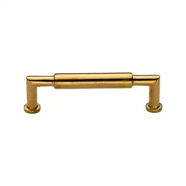 Click Here To Enlarge This Photo Of C0319 101-ULB Heritage Brass Cabinet Pull Bauhaus Round Design 101mm CTC Unlacquered Brass Finish