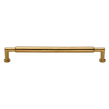 Click Here To Enlarge This Photo Of C0319 203-ULB Heritage Brass Cabinet Pull Bauhaus Round Design 203mm CTC Unlacquered Brass Finish