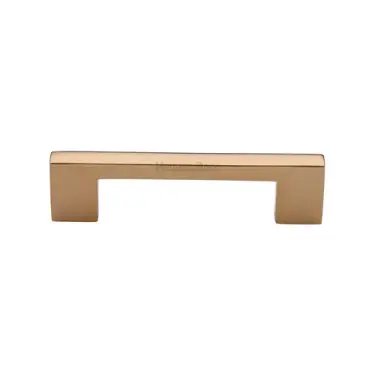 Click Here To Enlarge This Photo Of C0337 96-ULB Heritage Brass Cabinet Pull Metro Design 96mm CTC Unlacquered Brass Finish