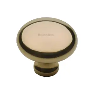 C113 38-ULB Heritage Brass Cabinet Knob Victorian Round Design 38mm Unlacquered Brass finish