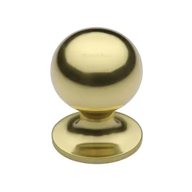Click Here To Enlarge This Photo Of C8321 25-ULB Heritage Brass Cabinet Knob Ball Design 25mm Unlacquered Brass finish