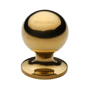 Click Here To Enlarge This Photo Of C8321 32-ULB Heritage Brass Cabinet Knob Ball Design 32mm Unlacquered Brass finish