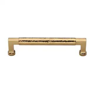HAM0312 160-ULB Heritage Brass Cabinet Pull Bauhaus Hammered Design 160mm CTC Unlacquered Brass Finish