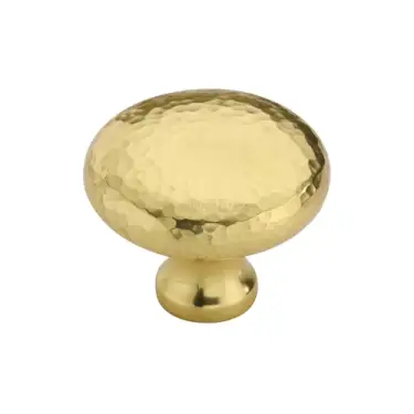 Click Here To Enlarge This Photo Of HAM113 38-ULB Heritage Brass Cabinet Knob Victorian Round Hammered Design 38mm Unlacquered Brass finish