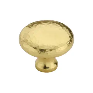 HAM113 38-ULB Heritage Brass Cabinet Knob Victorian Round Hammered Design 38mm Unlacquered Brass finish