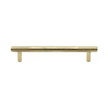 Click Here To Enlarge This Photo Of V4458 128-ULB Heritage Brass Cabinet Pull Knurled Design 128mm CTC Unlacquered Brass finish