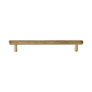 V4458 160-ULB Heritage Brass Cabinet Pull Knurled Design 160mm CTC Unlacquered Brass finish
