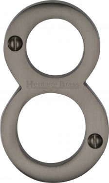 Click Here To Enlarge This Photo Of C1560 8-MB Heritage Brass Numeral 8 Face Fix 76mm &lpar;3"&rpar; Matt Bronze Finish
