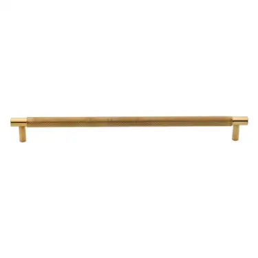 Click Here To Enlarge This Photo Of V4461 254-ULB Heritage Brass Cabinet Pull Partial Knurl Design 254mm CTC Unlacquered Brass finish