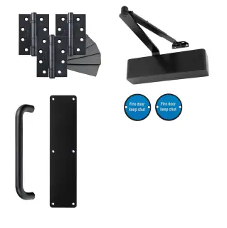 Eclipse 24470 Commercial Corridor Non-Locking Heavy Duty Door Pack - Matt Black