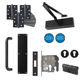 Eclipse 24471 Commercial Corridor Locking Heavy Duty Door Pack - Matt Black