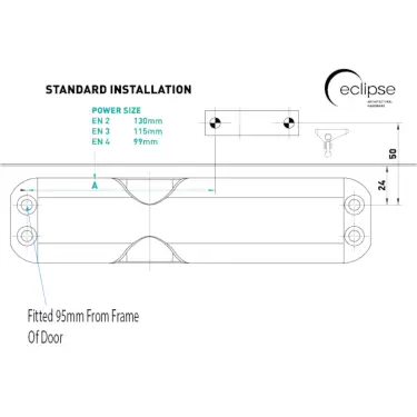 Click Here To Enlarge This Photo Of Eclipse 28839 83 Series Adjustable Size 2-4 Overhead Door Closer - Satin Nickel