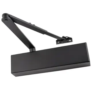 Eclipse 28904 101 Series Adjustable Size 3-6 Overhead Door Closer with Backcheck - Matt Black