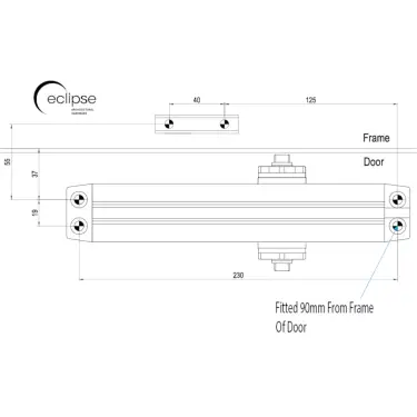Click Here To Enlarge This Photo Of Eclipse 28982 93 Series Adjustable Size 2-4 Overhead Door Closer with Backcheck - Matt Antique Brass