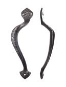 FF80L - Zoo Hardware Foxcote Foundries Offset 241mm Pull Handle &lpar;Left Hand&rpar; Black Antique
