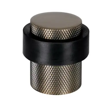 Click Here To Enlarge This Photo Of Eclipse 63765 30mm Knurled Floor Door Stop - Matt Antique Brass