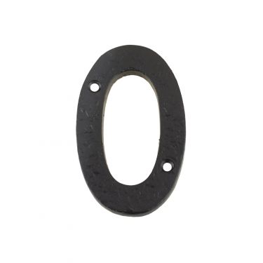 Click Here To Enlarge This Photo Of FFN00 - Zoo Hardware Foxcote Foundries 102mm Numeral - No&period; 0 - Black Antique