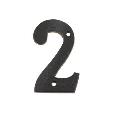 Click Here To Enlarge This Photo Of FFN02 - Zoo Hardware Foxcote Foundries 102mm Numeral - No&period; 2 - Black Antique