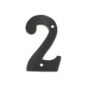 FFN02 - Zoo Hardware Foxcote Foundries 102mm Numeral - No&period; 2 - Black Antique