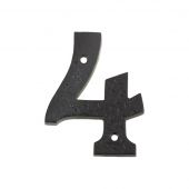 FFN04 - Zoo Hardware Foxcote Foundries 102mm Numeral - No&period; 4 - Black Antique