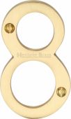 C1560 8-SB Heritage Brass Numeral 8 Face Fix 76mm &lpar;3"&rpar; Satin Brass Finish