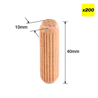 Trend DWL&sol;10X40&sol;200 10mm x 40mm Wooden Dowels &lpar;200 pack&rpar;