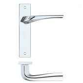 RM062CP - Zoo Hardware Rosso Maniglie 'Aries' Lever Latch on Backplate &lpar;190x42mm&rpar; Polished Chrome