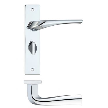 Click Here To Enlarge This Photo Of RM063CP - Zoo Hardware Rosso Maniglie 'Aries' Lever Bathroom &lpar;57mm c&sol;c&rpar; on Backplate &lpar;190x42mm&rpar; Polished Chrome