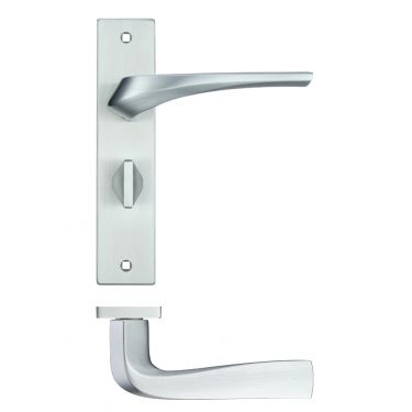 Click Here To Enlarge This Photo Of RM063SC - Zoo Hardware Rosso Maniglie 'Aries' Lever Bathroom &lpar;57mm c&sol;c&rpar; on Backplate &lpar;190x42mm&rpar; Satin Chrome