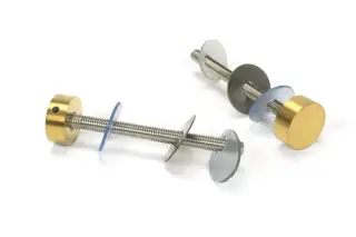 52632 From The Anvil Aged Brass &lpar;304&rpar; 100mm Bolt Fixings for T Bar &lpar;2&rpar; - Offset