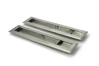52500 From The Anvil Satin Marine SS &lpar;316&rpar; 250mm Art Deco Rectangular Pull -Privacy Set