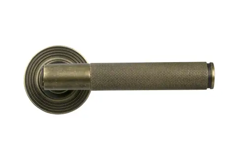 Click Here To Enlarge This Photo Of 52435 From The Anvil Burnished Brass Brompton Lever on Rose Set &lpar;Beehive&rpar;