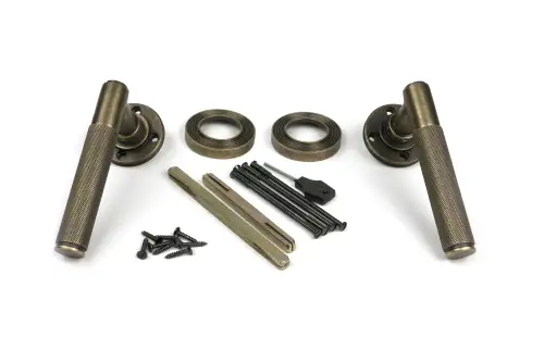Click Here To Enlarge This Photo Of 52435 From The Anvil Burnished Brass Brompton Lever on Rose Set &lpar;Beehive&rpar;