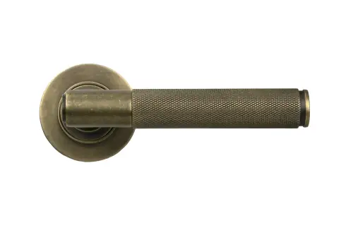 Click Here To Enlarge This Photo Of 52433 From The Anvil Burnished Brass Brompton Lever on Rose Set &lpar;Plain&rpar;