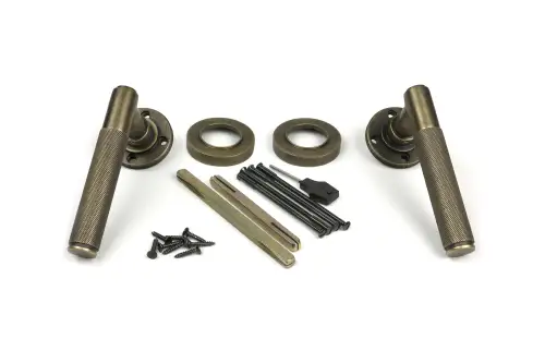 Click Here To Enlarge This Photo Of 52433 From The Anvil Burnished Brass Brompton Lever on Rose Set &lpar;Plain&rpar;