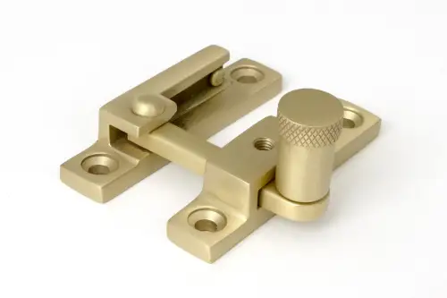 Click Here To Enlarge This Photo Of 52361 From The Anvil Satin Brass Brompton Quadrant Fastener - Narrow