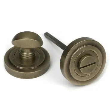 Click Here To Enlarge This Photo Of 52465 From The Anvil Burnished Brass Round Thumbturn Set &lpar;Art Deco&rpar;