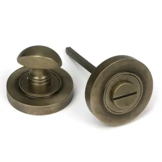 52464 From The Anvil Burnished Brass Round Thumbturn Set &lpar;Plain&rpar;