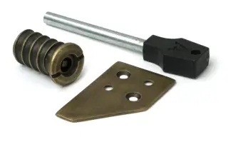 52399 From The Anvil Burnished Brass Flush Sash Stop with Key